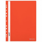 Скоросшиватель пластиковый с перфорацией BRAUBERG EXTRA, А4, 140/180 мкм, красный, 272898