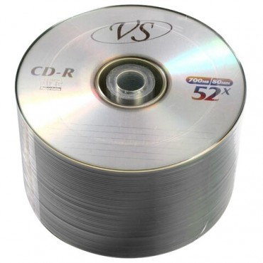 Диски CD-R VS 700 Mb 52x Bulk (термоусадка без шпиля), КОМПЛЕКТ 50 шт., VSCDRB5001