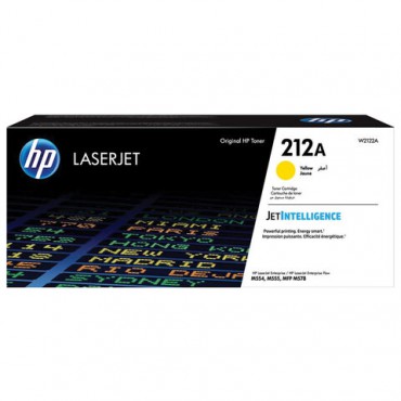 Картридж лазерный HP (W2122A) Color LaserJet M554/M555, №212A, желтый, оригинальный, ресурс 4500 страниц