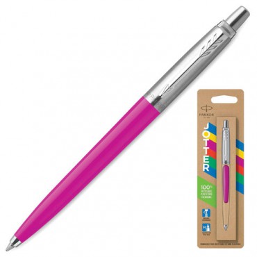 Ручка шариковая PARKER "Jotter Orig Magenta", корпус розовый, нержавеющая сталь, блистер, синяя, 2075996