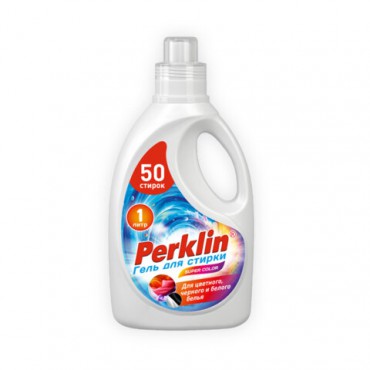 Гель для стирки для всех типов тканей, 50 стирок, 1 л, PERKLIN SUPER COLOR, 609778