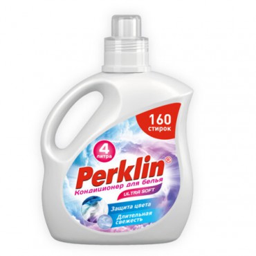 Кондиционер для белья, 160 стирок, 4 л, PERKLIN SUPER SOFT, 609781